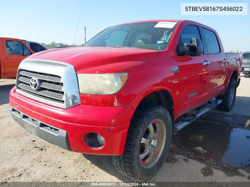 2007 Toyota Tundra Limited 5.7L V8 VIN: 5TBEV58167S456022 Lot: 40804512