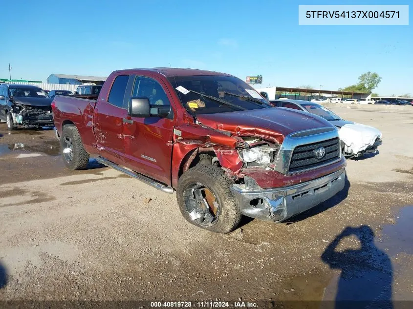 2007 Toyota Tundra Sr5 V8 VIN: 5TFRV54137X004571 Lot: 40819728