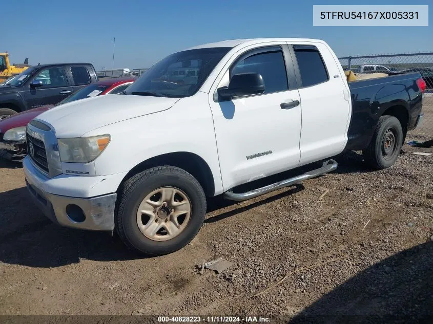 2007 Toyota Tundra Sr5 V6 VIN: 5TFRU54167X005331 Lot: 40828223