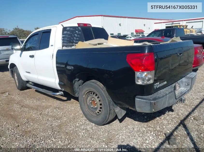 2007 Toyota Tundra Sr5 V6 VIN: 5TFRU54167X005331 Lot: 40828223