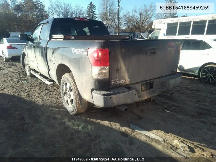 2008 Toyota Tundra Double Cab/Double Cab Sr5 VIN: 5TBBT54188S459259 Lot: 11949809