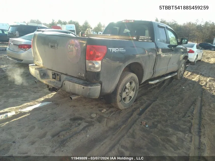 5TBBT54188S459259 2008 Toyota Tundra Double Cab/Double Cab Sr5