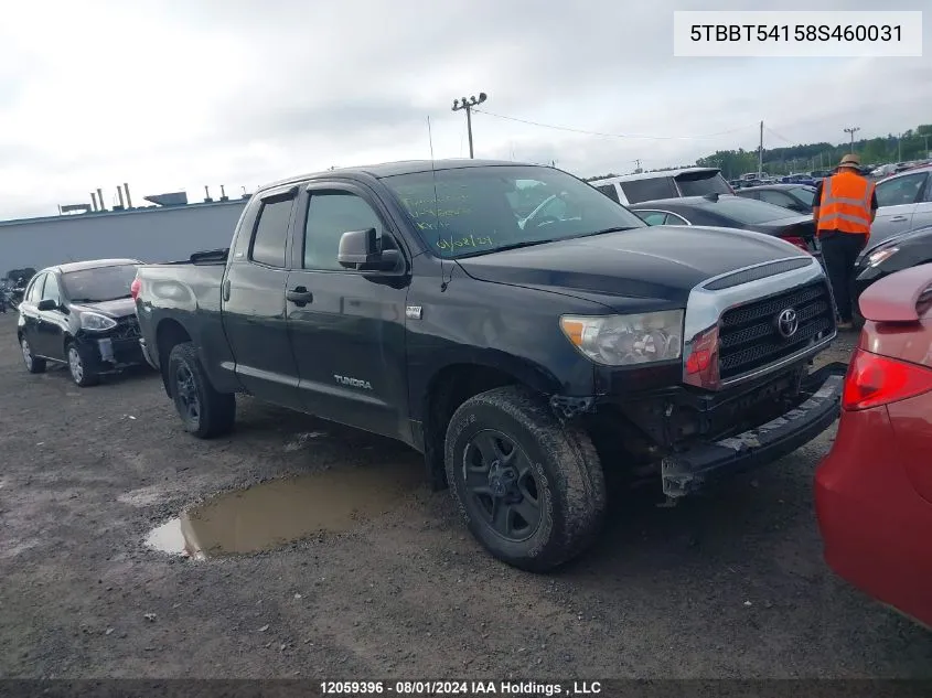 2008 Toyota Tundra Double Cab/Double Cab Sr5 VIN: 5TBBT54158S460031 Lot: 12059396