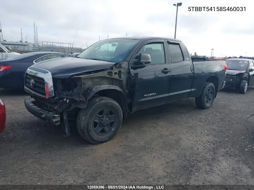 2008 Toyota Tundra Double Cab/Double Cab Sr5 VIN: 5TBBT54158S460031 Lot: 12059396