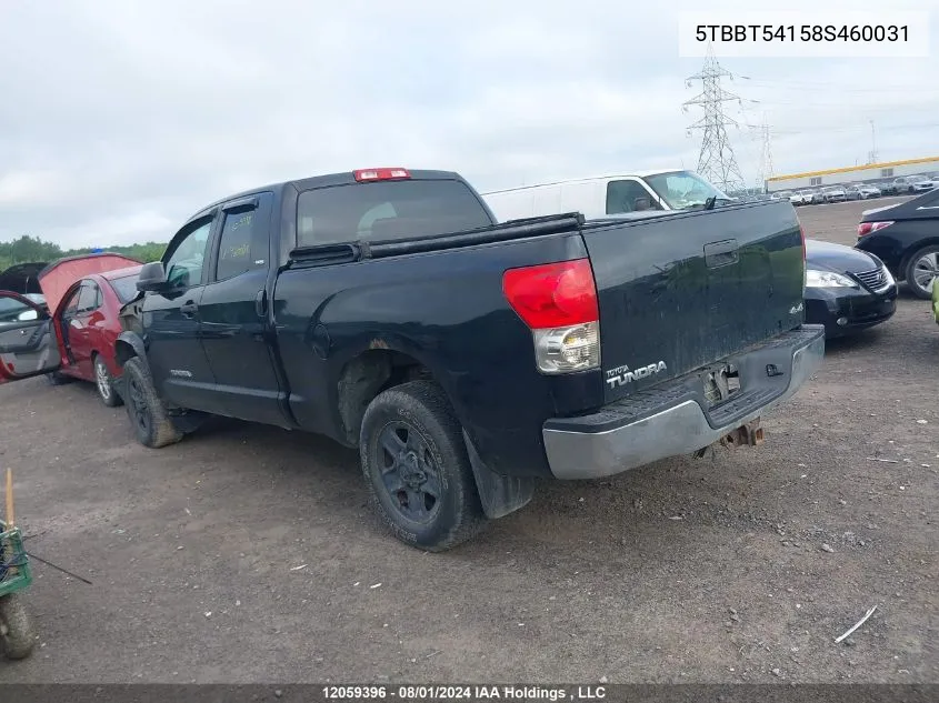 2008 Toyota Tundra Double Cab/Double Cab Sr5 VIN: 5TBBT54158S460031 Lot: 12059396