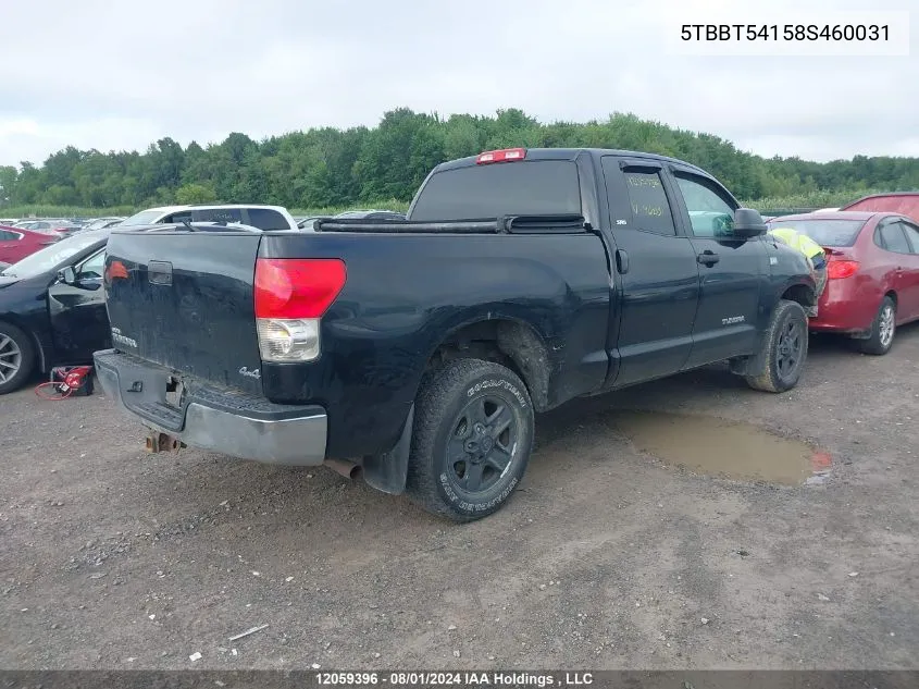 2008 Toyota Tundra Double Cab/Double Cab Sr5 VIN: 5TBBT54158S460031 Lot: 12059396