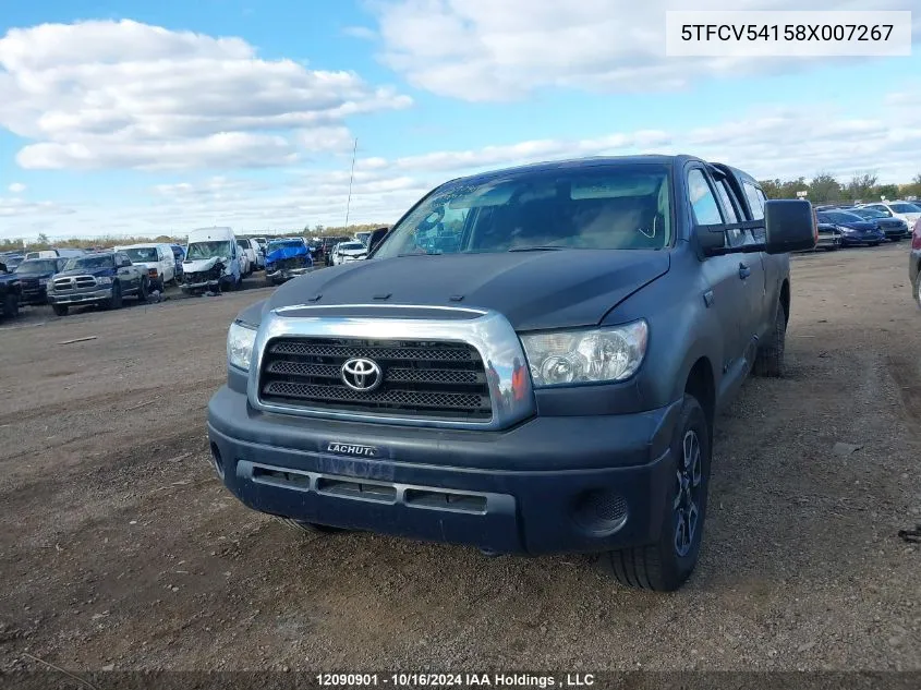 2008 Toyota Tundra Double Cab/Double Cab Sr5 VIN: 5TFCV54158X007267 Lot: 12090901