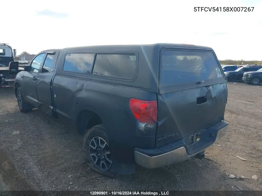 2008 Toyota Tundra Double Cab/Double Cab Sr5 VIN: 5TFCV54158X007267 Lot: 12090901