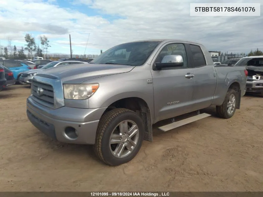 2008 Toyota Tundra Double Cab Limited VIN: 5TBBT58178S461076 Lot: 12101095