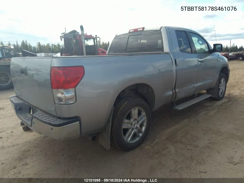 2008 Toyota Tundra Double Cab Limited VIN: 5TBBT58178S461076 Lot: 12101095