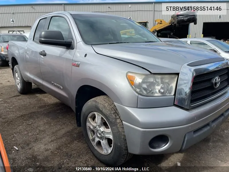 2008 Toyota Tundra Double Cab/Double Cab Sr5 VIN: 5TBBV54158S514146 Lot: 12130840