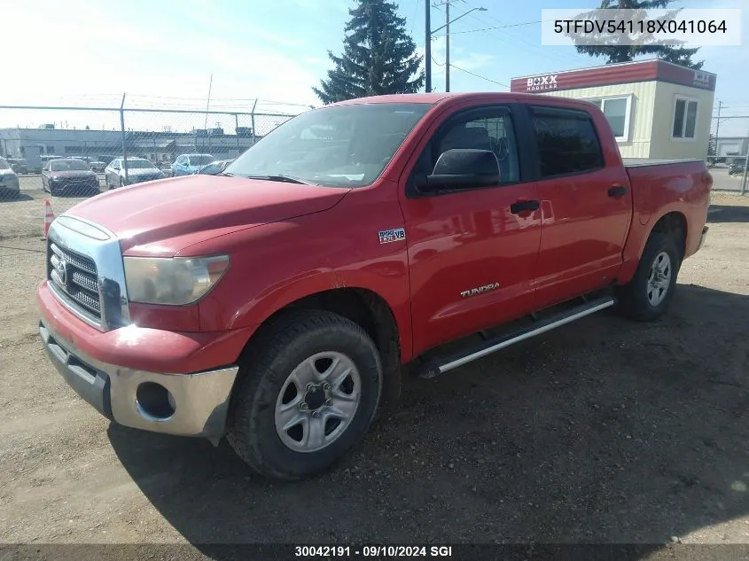 2008 Toyota Tundra Crewmax/Crewmax Sr5 VIN: 5TFDV54118X041064 Lot: 30042191