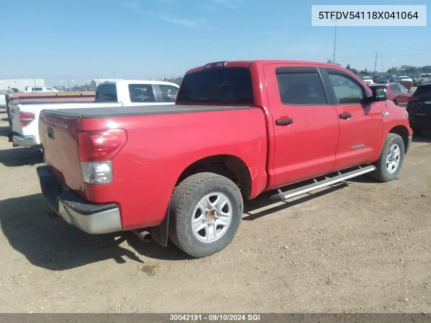 2008 Toyota Tundra Crewmax/Crewmax Sr5 VIN: 5TFDV54118X041064 Lot: 30042191