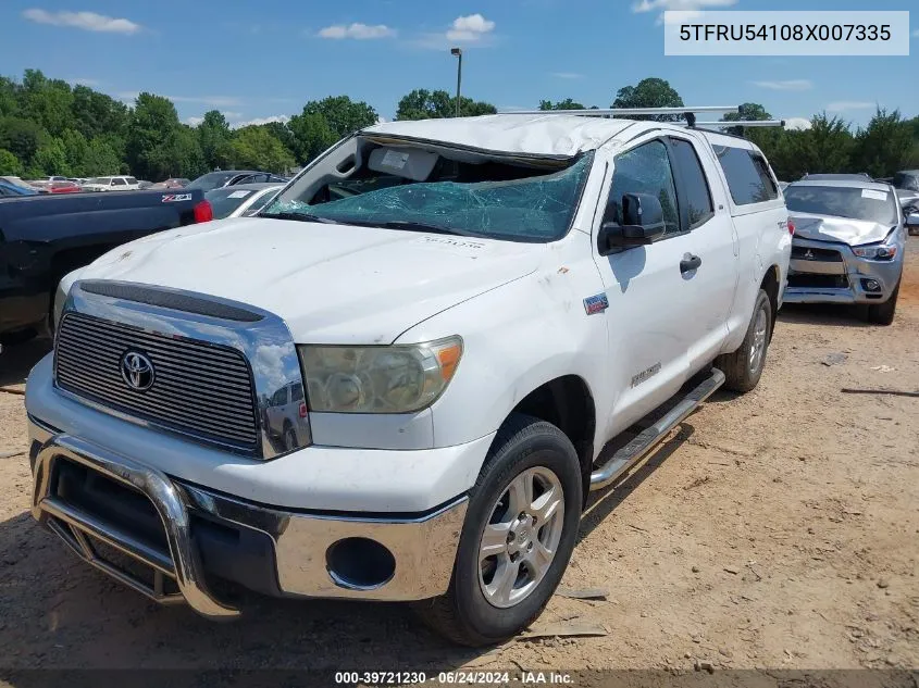 2008 Toyota Tundra Sr5 V6 VIN: 5TFRU54108X007335 Lot: 39721230