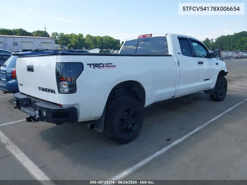 5TFCV54178X006654 2008 Toyota Tundra Sr5 5.7L V8