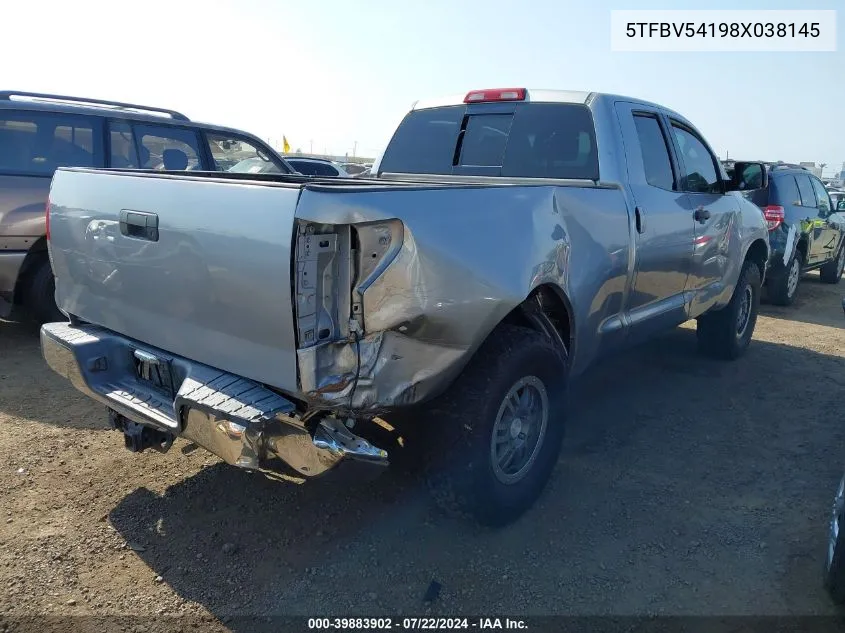 2008 Toyota Tundra Sr5 5.7L V8 VIN: 5TFBV54198X038145 Lot: 39883902