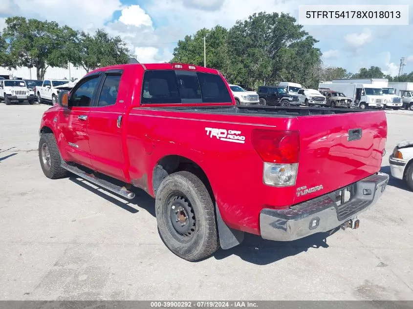 5TFRT54178X018013 2008 Toyota Tundra Sr5 4.7L V8