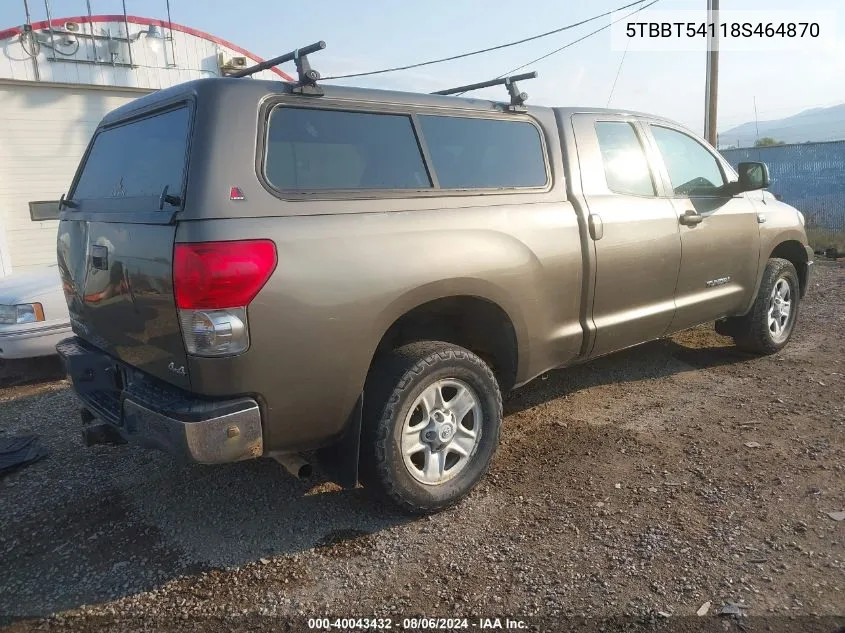 2008 Toyota Tundra Base 4.7L V8 VIN: 5TBBT54118S464870 Lot: 40043432