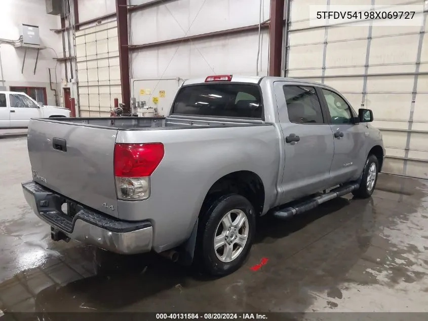 2008 Toyota Tundra Base 5.7L V8 VIN: 5TFDV54198X069727 Lot: 40131584