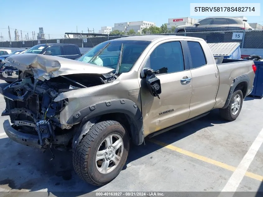 2008 Toyota Tundra Double Cab Limited VIN: 5TBRV58178S482714 Lot: 40163927