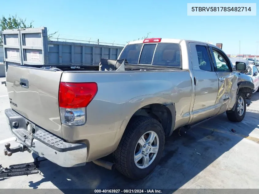 2008 Toyota Tundra Double Cab Limited VIN: 5TBRV58178S482714 Lot: 40163927