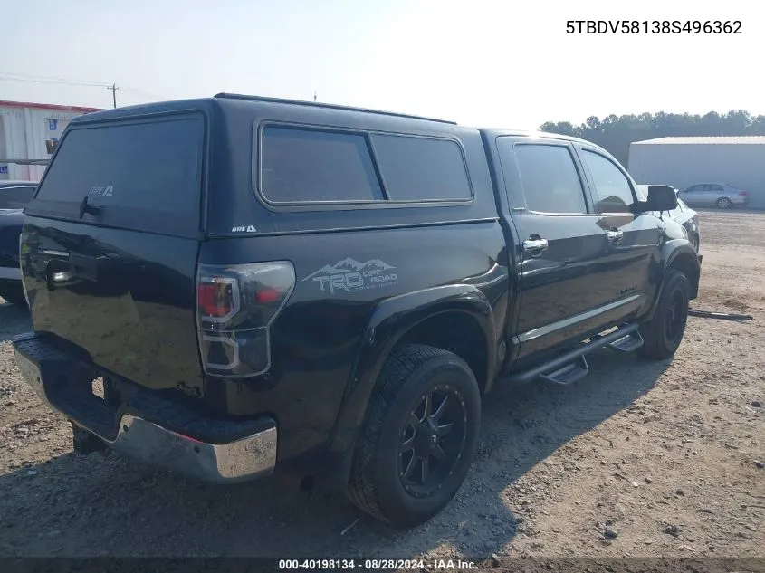 5TBDV58138S496362 2008 Toyota Tundra Limited 5.7L V8