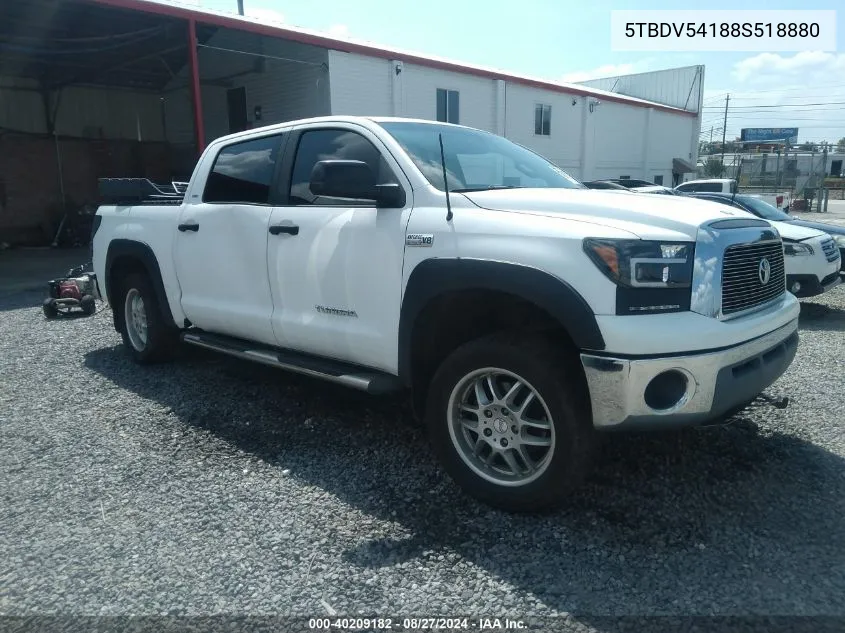 2008 Toyota Tundra Base 5.7L V8 VIN: 5TBDV54188S518880 Lot: 40209182