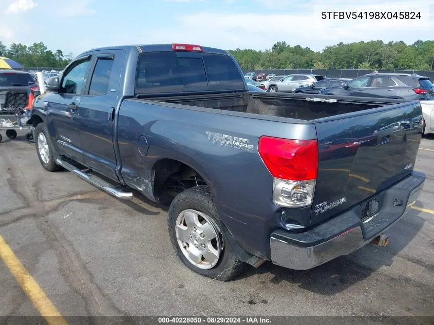 2008 Toyota Tundra Sr5 5.7L V8 VIN: 5TFBV54198X045824 Lot: 40228050