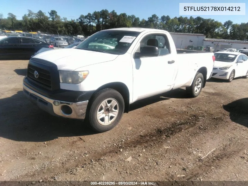 2008 Toyota Tundra Base V6 VIN: 5TFLU52178X014212 Lot: 40239295