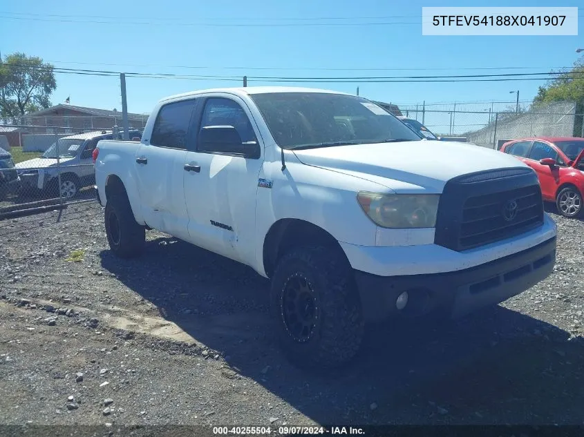 2008 Toyota Tundra Sr5 5.7L V8 VIN: 5TFEV54188X041907 Lot: 40255504