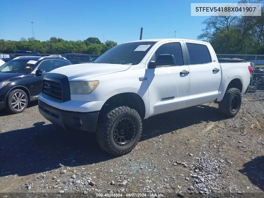 2008 Toyota Tundra Sr5 5.7L V8 VIN: 5TFEV54188X041907 Lot: 40255504