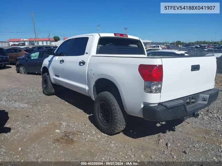 2008 Toyota Tundra Sr5 5.7L V8 VIN: 5TFEV54188X041907 Lot: 40255504