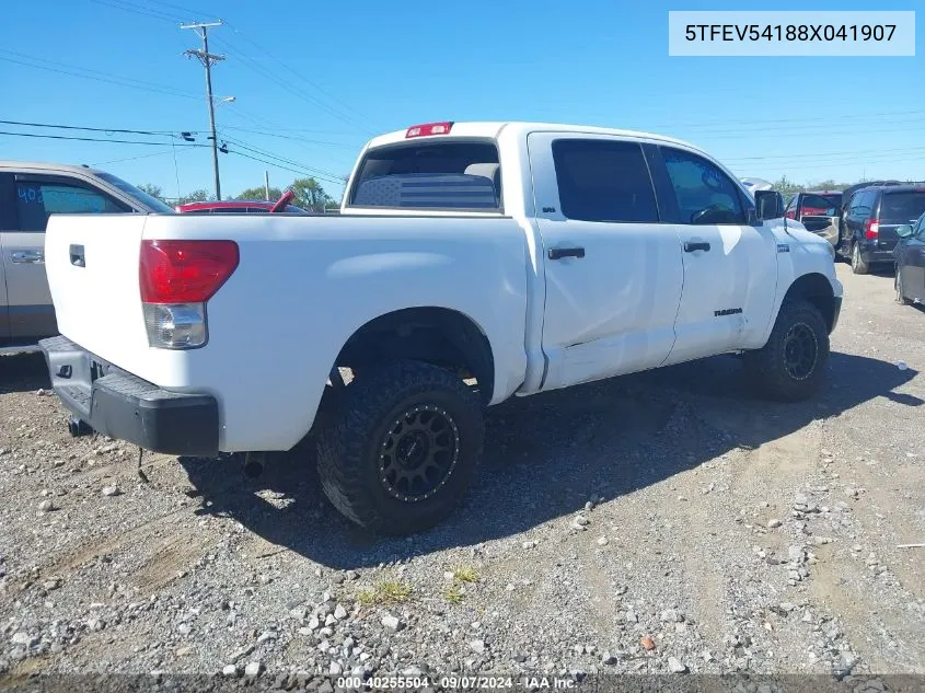 2008 Toyota Tundra Sr5 5.7L V8 VIN: 5TFEV54188X041907 Lot: 40255504