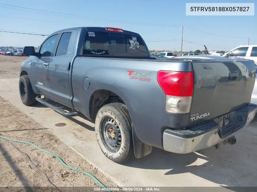 2008 Toyota Tundra Limited 5.7L V8 VIN: 5TFRV58188X057827 Lot: 40258966