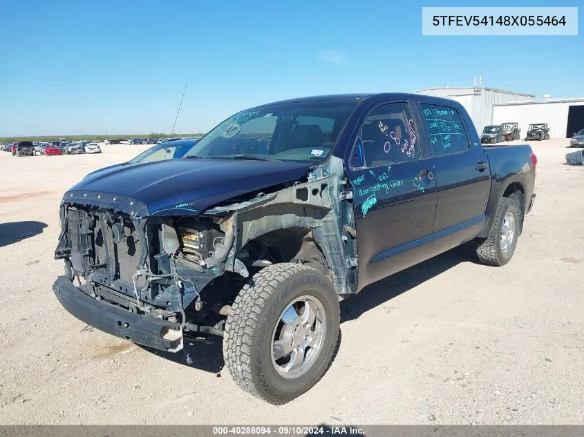 2008 Toyota Tundra Sr5 5.7L V8 VIN: 5TFEV54148X055464 Lot: 40288094