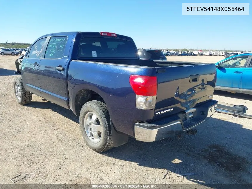 2008 Toyota Tundra Sr5 5.7L V8 VIN: 5TFEV54148X055464 Lot: 40288094