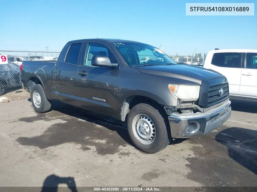 2008 Toyota Tundra Base V6 VIN: 5TFRU54108X016889 Lot: 40303090