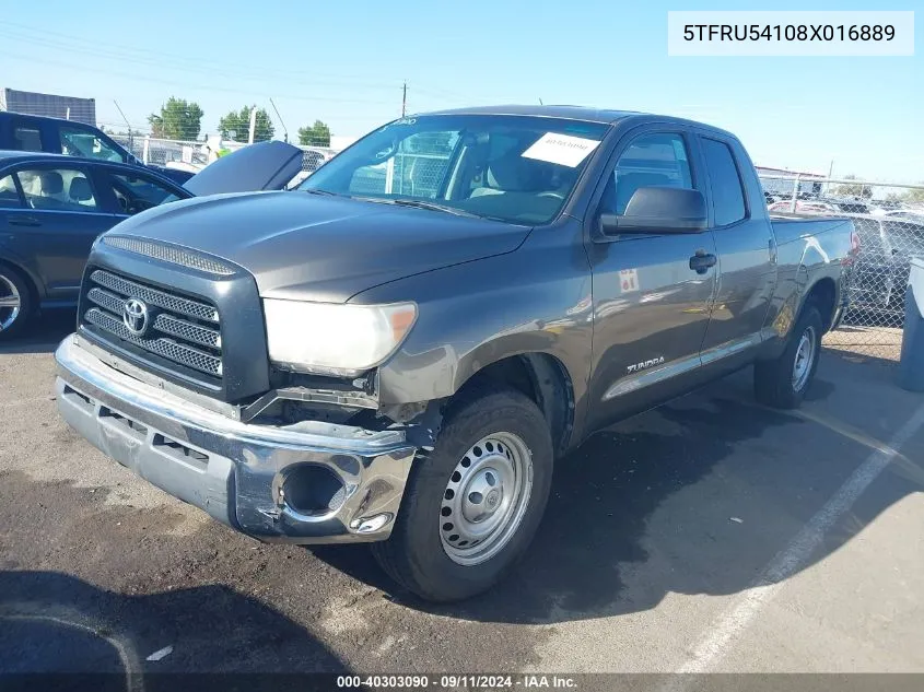 2008 Toyota Tundra Base V6 VIN: 5TFRU54108X016889 Lot: 40303090