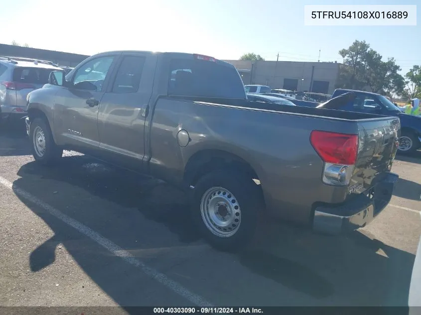 2008 Toyota Tundra Base V6 VIN: 5TFRU54108X016889 Lot: 40303090