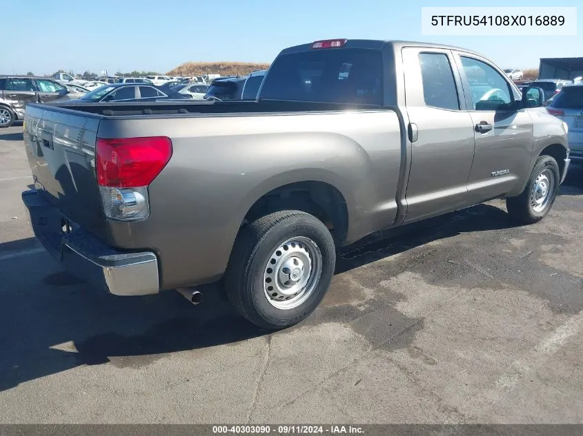 2008 Toyota Tundra Base V6 VIN: 5TFRU54108X016889 Lot: 40303090