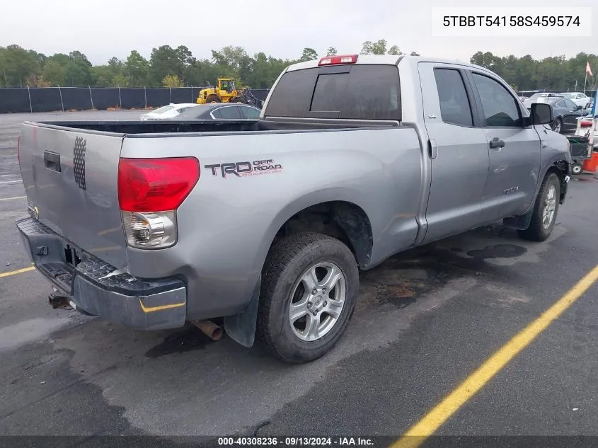 2008 Toyota Tundra Double Cab/Double Cab Sr5 VIN: 5TBBT54158S459574 Lot: 40308236