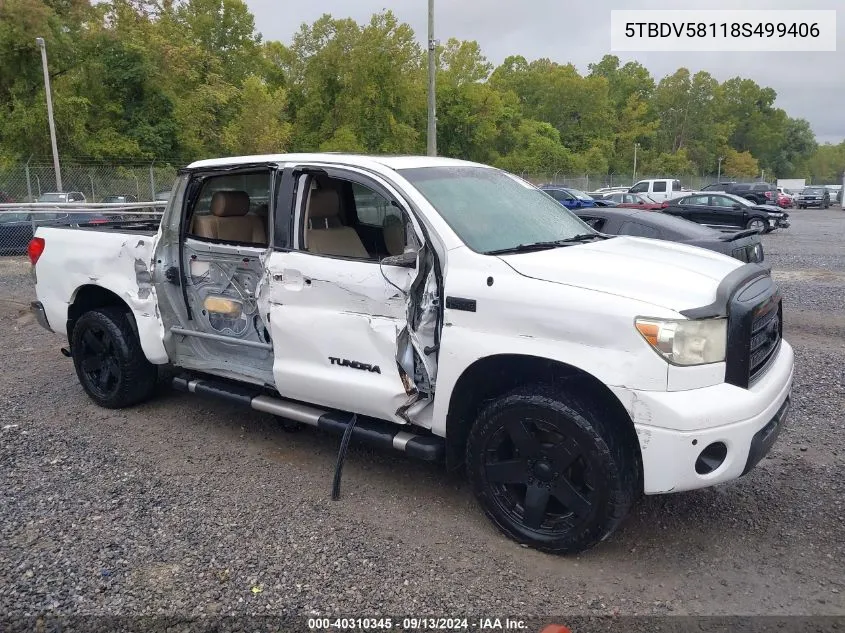 2008 Toyota Tundra Crewmax Limited VIN: 5TBDV58118S499406 Lot: 40310345