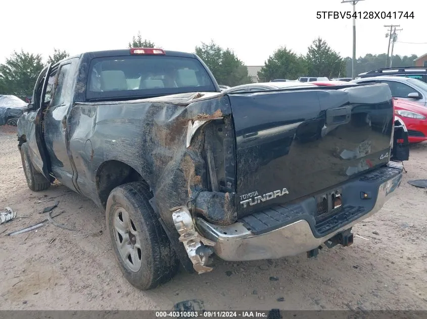 2008 Toyota Tundra Double Cab/Double Cab Sr5 VIN: 5TFBV54128X041744 Lot: 40310583