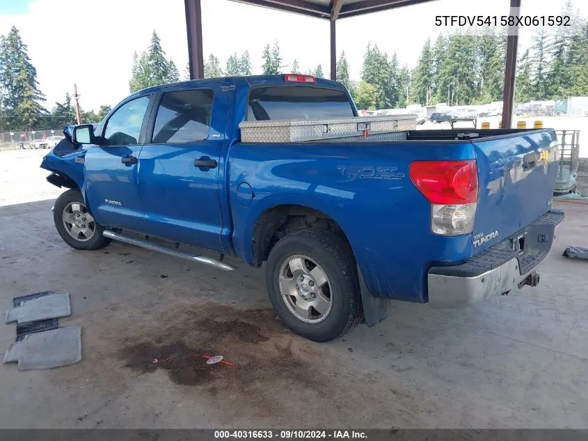 5TFDV54158X061592 2008 Toyota Tundra Sr5 5.7L V8