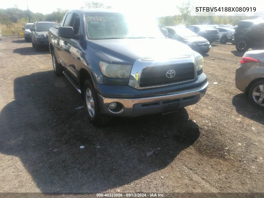 2008 Toyota Tundra Double Cab/Double Cab Sr5 VIN: 5TFBV54188X080919 Lot: 40323056