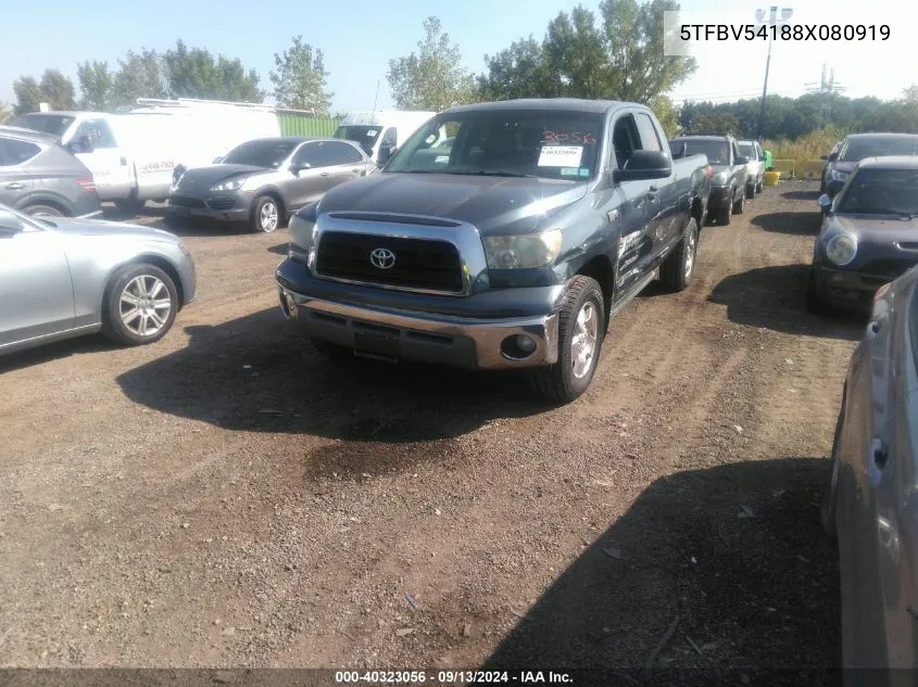 2008 Toyota Tundra Double Cab/Double Cab Sr5 VIN: 5TFBV54188X080919 Lot: 40323056