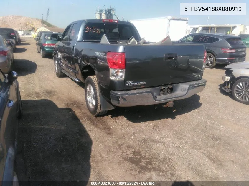 2008 Toyota Tundra Double Cab/Double Cab Sr5 VIN: 5TFBV54188X080919 Lot: 40323056