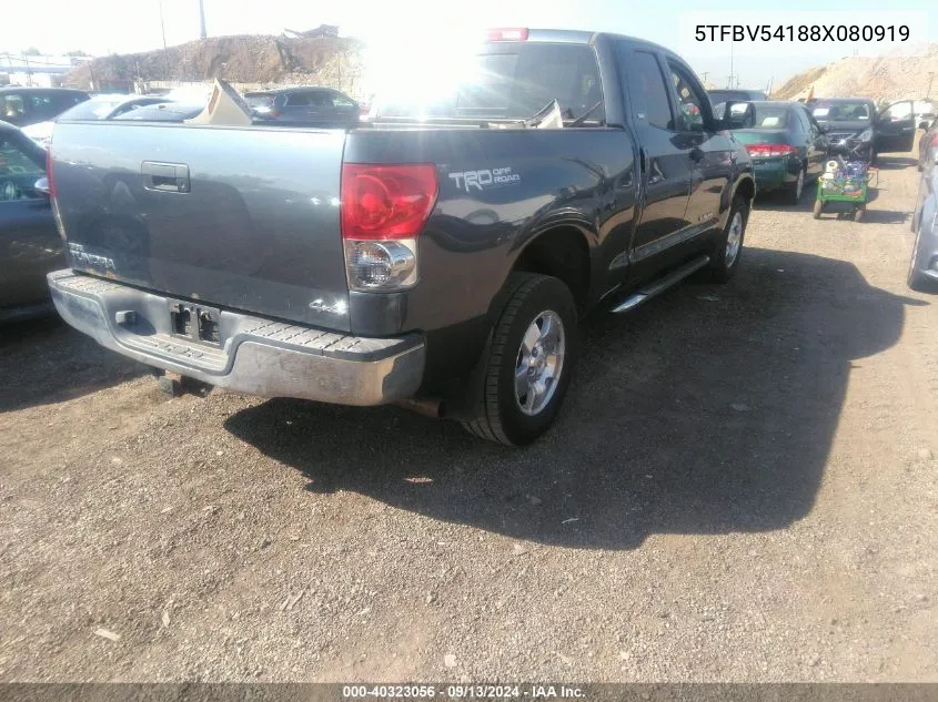 2008 Toyota Tundra Double Cab/Double Cab Sr5 VIN: 5TFBV54188X080919 Lot: 40323056