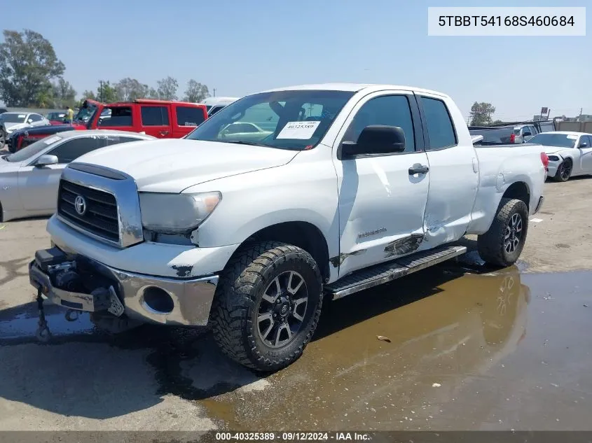 2008 Toyota Tundra Double Cab/Double Cab Sr5 VIN: 5TBBT54168S460684 Lot: 40325389