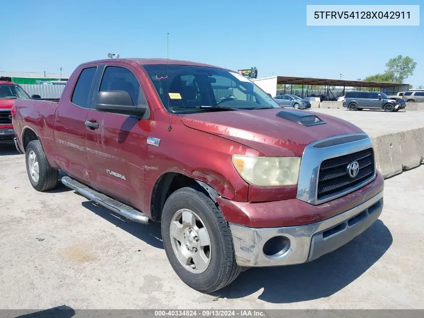 5TFRV54128X042911 2008 Toyota Tundra Base 5.7L V8